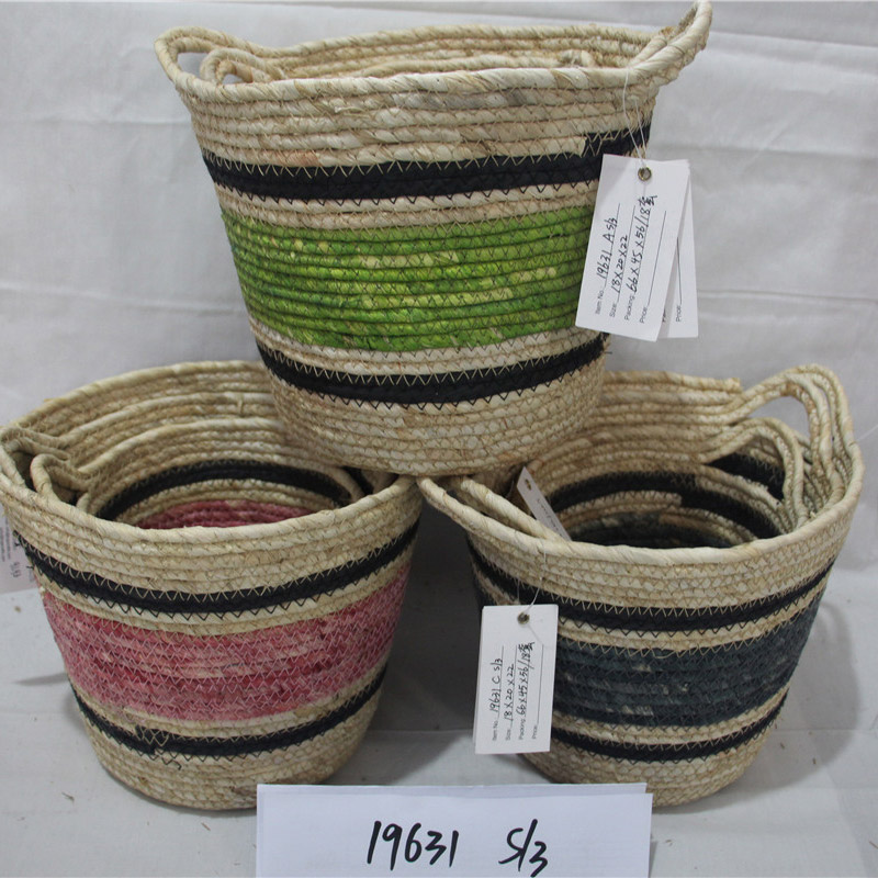 Piszkos mosoda, kosártároló, Seaweed Box Egyszerű dekorációs, hajtogatható tartalomkészítő Szalma, kézzel készített bambusz szervező